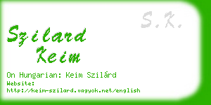 szilard keim business card